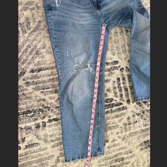 Light Blue Vintage Straight Leg Mom Jeans High Waist Crop Size 8 - Picture 6 of 10